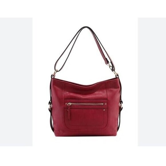 INC INT. CONCEPTS Riverton faux-leather medium women's hobo shoulder bag -Red - Picture 1 of 10